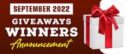 September 2022 Giveaways Winners Announcement